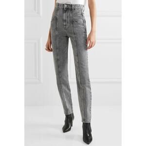 NWT Isabel‎ Marant Etoile Henoya Light Gray Wash High Rise Straight Leg Jeans